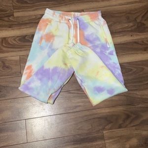 cotton candy tie dye fleece sweatpants